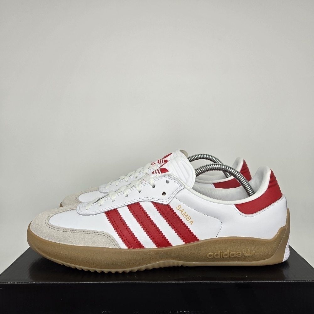 adidas Puig Samba 'White Better Scarlet Gum' Men's Skateboarding Shoes Size 10